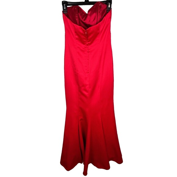 Faviana New York Vintage Red Strapless Formal Dress Sweetheart Nk Long Gown 3-4 - Picture 5 of 14